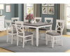 8615 Dining Height Table and 6 Chairs White with Gray Top
